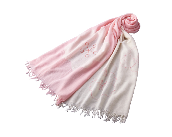 Shibori Stole [Banshu Weave] Cherry Blossom