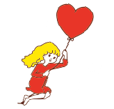 風船を持っている女の子のイラスト