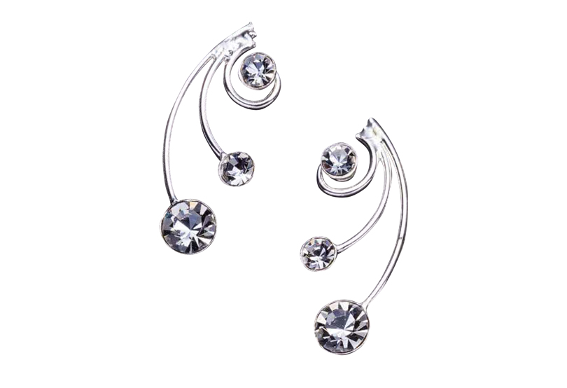 Three-star ear cuff/pierced earrings