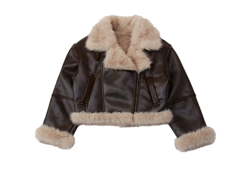 アンイーブンショートフェイクムートンジャケット