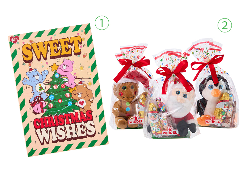 ①ケアベア™ アドベントカレンダー　②WINDEL ギフトドール