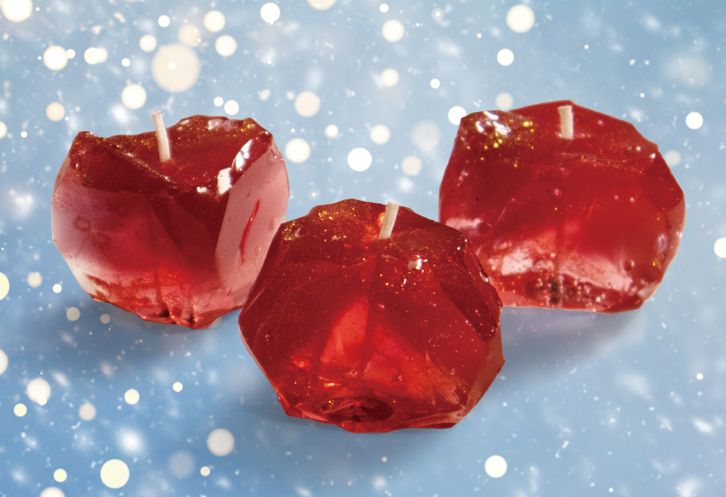 Meteorite Candle Red